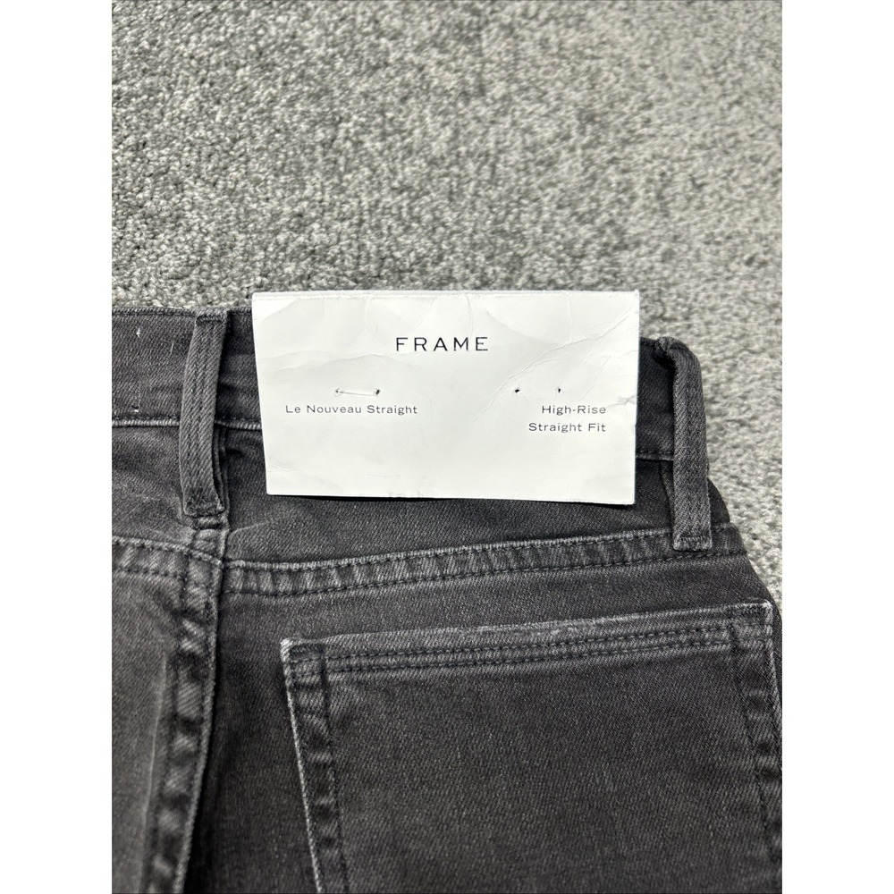 Frame Le Nouveau Straight High Rise Jeans Black Womens 24x27 LNS795 - Picture 10 of 10